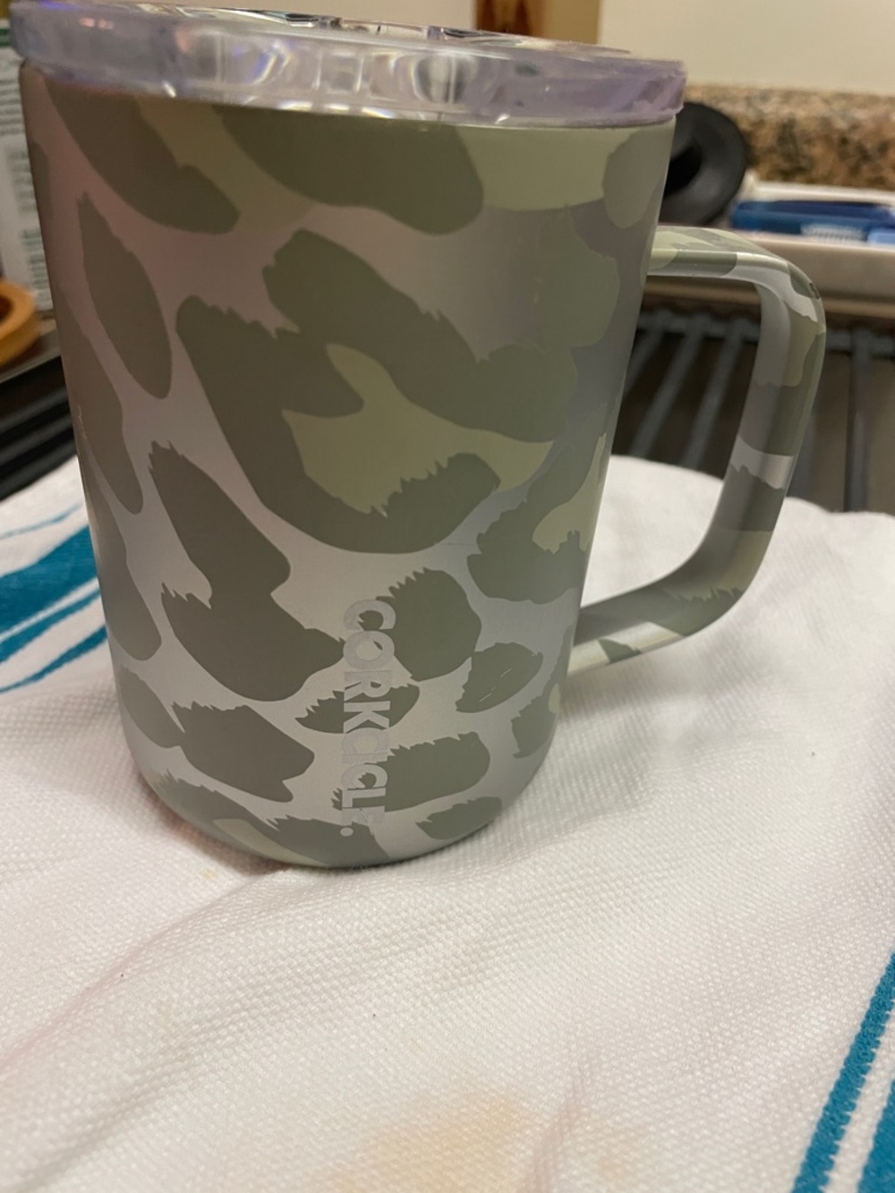Corkcicle Snow Leopard Insulated Travel Mug with Handle